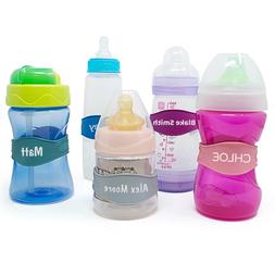 Baby Bottle Bands - 3 Personalized Bottle Labels - Sippy Cup