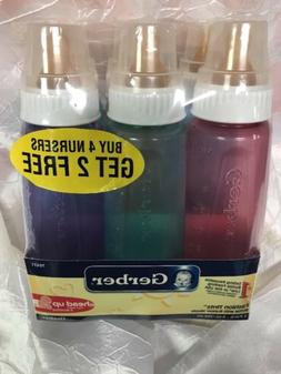 Gerber Baby Bottle Rubber Nipple 12 Lot Fashion Tints 9 oz H