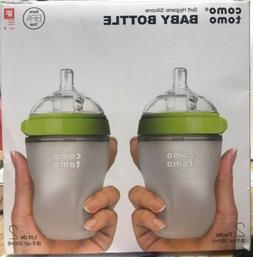 ComoTomo Baby Bottles, Medium Flow, Green, 8oz, 2 Pack New
