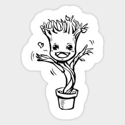Baby Groot Marvel Infinity War Sticker Vinyl Wall Bumper Bot