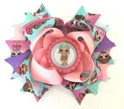Beautiful LOL Dolls Image on pink bottle cap inspired hair b