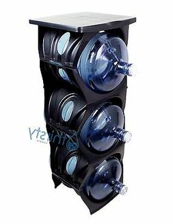 Black Water Bottle Holder Stand 3 & 5 Gallon Rack 3 Tier Sta