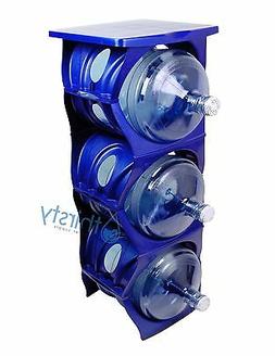 Blue Water Bottle Holder Stand 3 & 5 Gallon Rack 3 Tier Stac