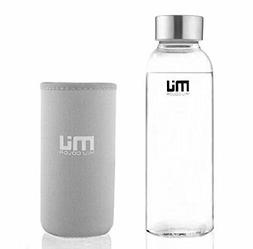 MIU COLOR Borosilicate Glass Water Bottle , 12oz without Tea