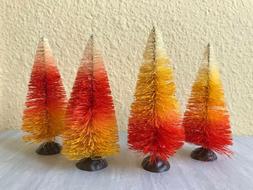 Bottle Brush HALLOWEEN Putz ~ 4" Candy Corn Ombre Sisal Tree