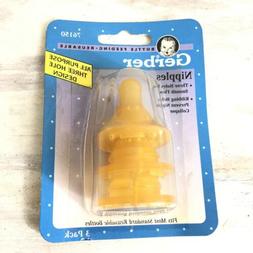 Gerber Bottle Nipples 3 Pack Three Hole Design Ribbing 1997