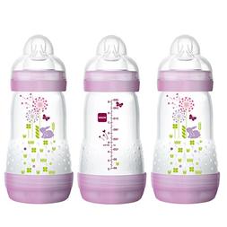 For Breastfed Babies, Mam Bottles Anti Colic, Girl, 9 Ounces