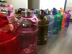 BPA Free 1/2 Gallon Drinking Water Bottle Jug Steel Cap Cant
