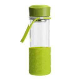 BPA-Free Glass Water Bottle 16oz with Strainer Anti-slip Sle