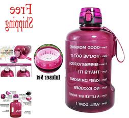 BuildLife Gallon Motivational Water Bottle Wide Mouth with T