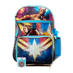Captain Marvel Backpack Kids 5 Pc Lunch Kit Water Bottle Bac