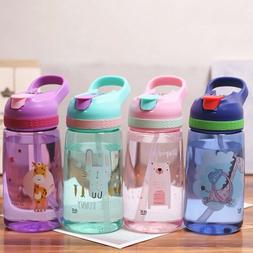 Cartoon Baby Children School Drinking Water Straw Bottle Sip