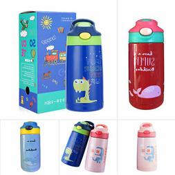 Children Stainless Steel Water Bottle Thermos Vacuum Cup Lea