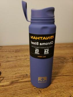Nathan Chroma Steel Water Bottle32oz PurpleDouble wall insul