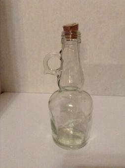 Clear Glass Vinegar Bottle With Handle and Cork Stopper Stan