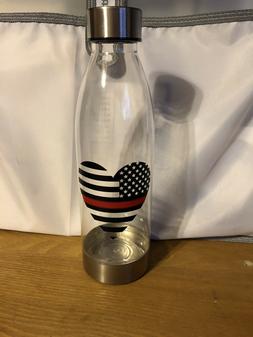 Clear Handmade 22 Ounce American Flag Water Bottle ON SALE N