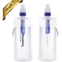 Collapsible Canteens Water Filter For Hiking, Bag/Bottle Wit