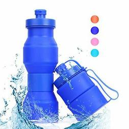 SWEET JASMINE Collapsible Sports Water Bottle 800ml, Leak-Pr