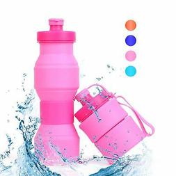 SWEET JASMINE Collapsible Sports Water Bottle 800ml, Leak-Pr