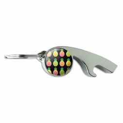 Colorful Pineapples Pattern Chrome Plated Metal Whistle Bott