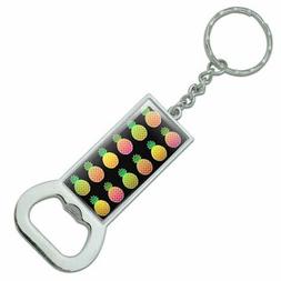 Colorful Pineapples Pattern Rectangle Metal Bottle Opener Ke