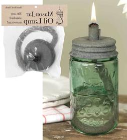 Country Farmhouse Mason Jar Oil Lamp Conversion Kit