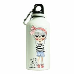 Custom Printed Sweet Girl with Puppy Sipper Bottle 1 Liter F