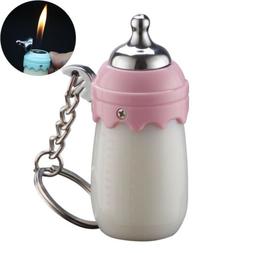 Cute Milk Bottle Lighter Lovely Portable Keychain Lighters R