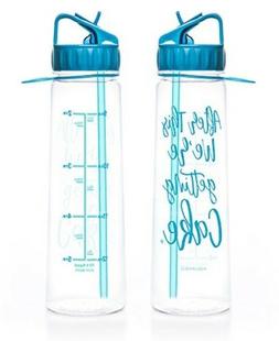 Cute Water Bottle with Motivational Quote Time Marks Reminde