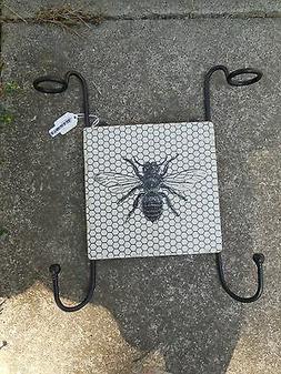 DECORATIVE WINE BOTTLE HOLDER BOTANICAL BEE HONEYCOMB ON MAR