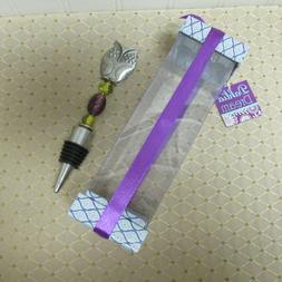 DENNIS EAST METAL BEADED OWL WINE BOTTLE STOPPER NEW IN BOX