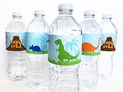 Dinosaur Bottle Wraps - 20 Dinosaur Water Bottle Labels - Ma