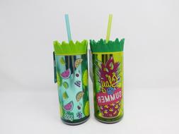Cool Gear Double Wall Insulated 16 oz. Water Bottle w/ Straw