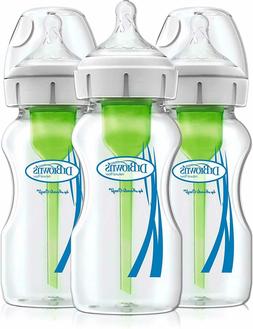 Dr. Brown's Options+ Wide-Neck Glass Baby Bottles, 9 Ounce, 