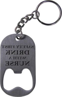 Drink with a Nurse Rn Bottle Opener Key Chain - Great Gift f