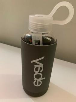eBay Logo 16oz Glass Bottle w/ Gray Silicone Sleeve - h2go&reg;