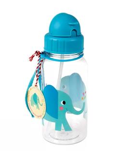 Elvis the elephant DRINKS WATER BOTTLE WITH STRAW & STRING  