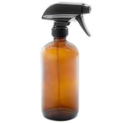 16oz Empty Amber Dark Brown Glass Spray Bottle  - Mist & Str