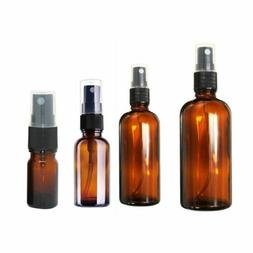 Empty Amber Glass Spray Bottle Water Sprayer Refillable Atom
