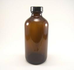 Essential oil 8 oz amber glass bottle with black cap for sam