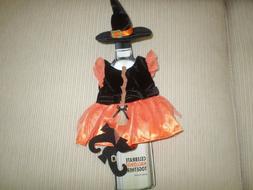 Fall Halloween Witch Orange Black Wine Bottle Cover NWT