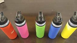 Flip Straw with Koozie Drinks Sport Water Bottle Cycling Equ