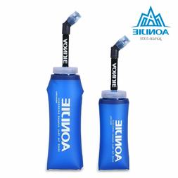 Folding Collapsible Soft Flask Water Bottle Running Jogging 