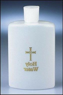 Frosted White 8 oz Catholic Religious Holy Water Bottle with