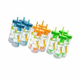 Fruit Infuser Water Bottle with Straw - 20 oz - BPA Free 