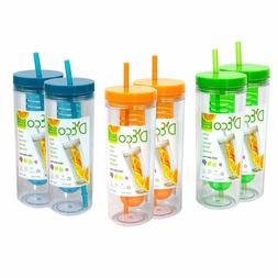 Fruit Infuser Water Bottle With Straw - 20 Oz - Bpa Free 