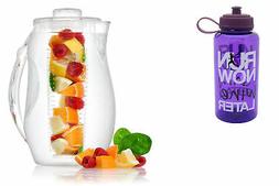 Fruit Infuser Water Pitcher & 32oz Sports Bottle with Attitu