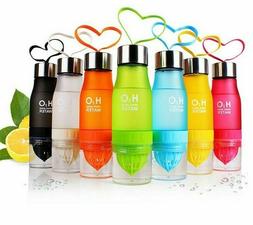 Fruit Juice Infuser Water Bottle Plastic Portable Lemon Spor