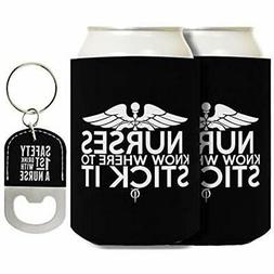 Funny Bottle Openers Nurse Gifts Keychain And Coolies 2-pack