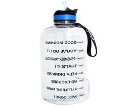 BuildLife Gallon Motivational Water Bottle Wide Mouth with S